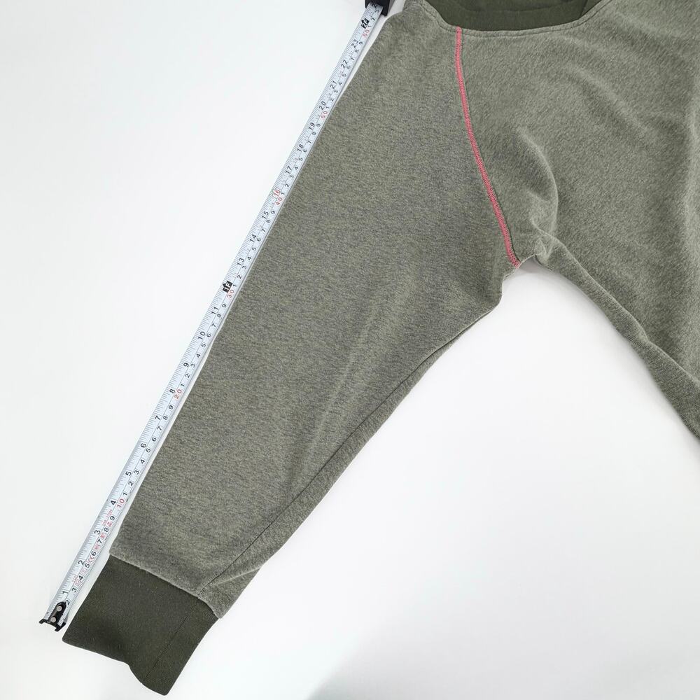 Columbia Olive Green V-Neck Pullover Sweatshirt Medium Pink Trim Outdoor - Picture 5 of 7